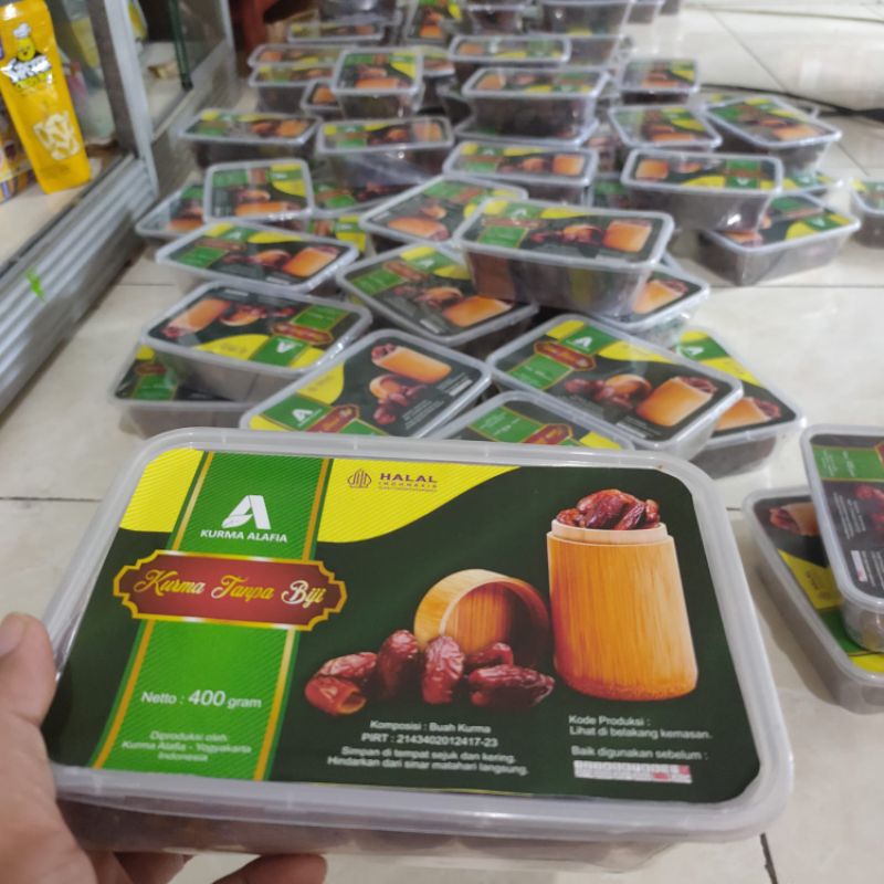 

Kurma Alafia Pelopor Kurma Tanpa Biji 400gr Aman Untuk Balita Dan Lansia / Kurma Bebas Biji