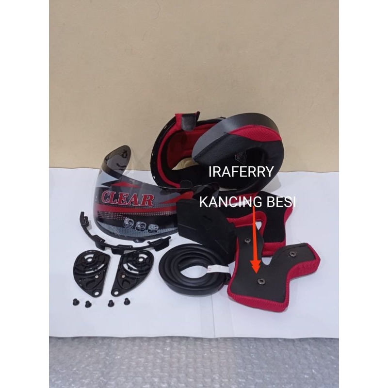 Paket komplit busa dan kaca visor helm kyt RC7 RC 7 warna hitam smoke
