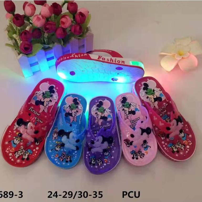 Sendal Japit Anak Sandal Bekro Nyala LED size 24-29/30-35