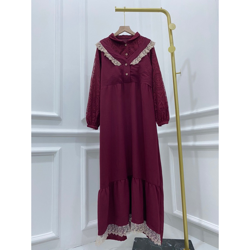 CRINKLE POLOS TARY MAXI LEBARAN SIMPLE MEWAH BAJU MUSLIM LEBARAN EID GAMIS KELUARGA