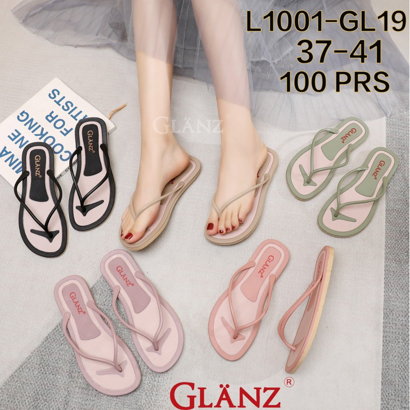 Sandal Jelly Jepit Tali Tipis Glanzton L1819-31JPS Sandal Pantai Sandal Jepit Karet Doff Terbaru