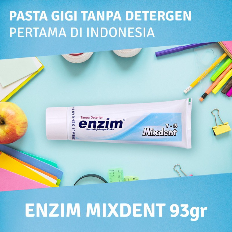 Enzim Mixdent Pasta Gigi Anak Remaja Sekolah 7-15th Odol Floride Kids Tooth Paste Cegah Gigi Berlubang NO DETERGENT