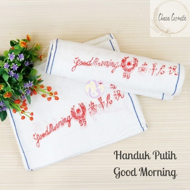 Handuk Putih Good Morning