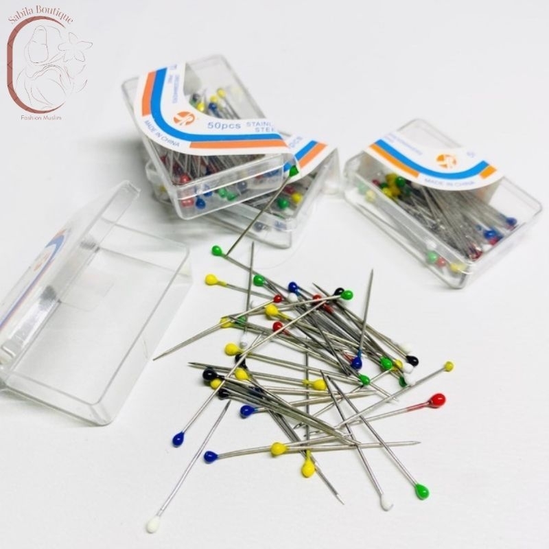 JARUM PENTUL MINI UNTUK HIJAB / PIN KECIL 40-45 PCS / DRESSMAKERS PIN PENTOL PREMIUM 2,5 CM / JILBAB