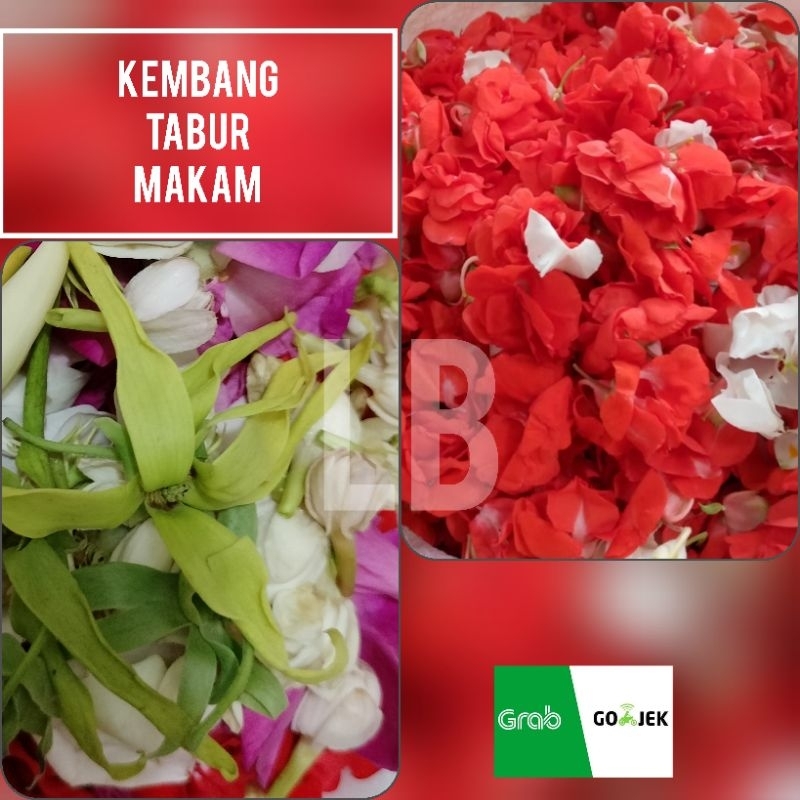 kembang tabur ziarah makam kuburan pihong+mawar+melati+kenanga+pandan