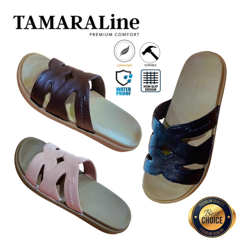 Sandal Selop Slide Slip on Karet Wanita Dewasa / Remaja - TAMARALINE 229 / Bahan Premium Lentur Empuk Ringan Kuat Anti Slip Anti Air / Model Sandal Casual Santai Rumah Hotel Outdoor Kamar Mandi Murah Original