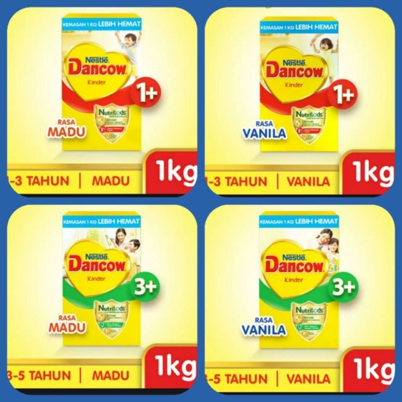 DANCOW 1+  3+ Madu/ vanila  1000g /1 kg exp2024