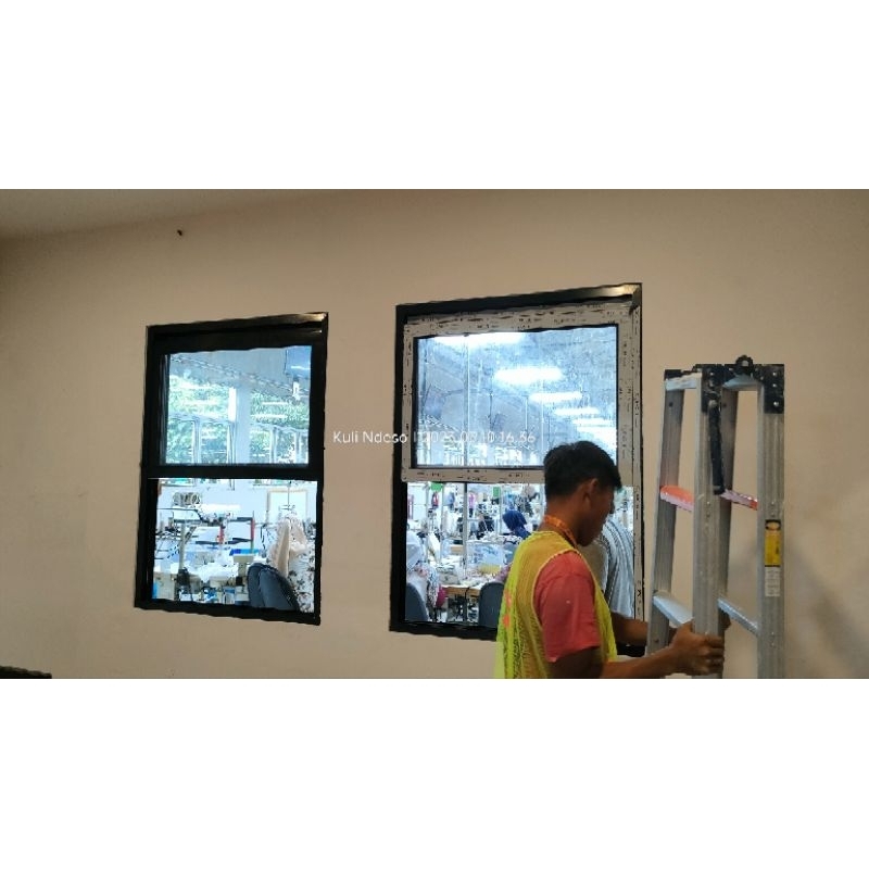 Jendela aluminium sleding buka keatas / vertikal ala eropa