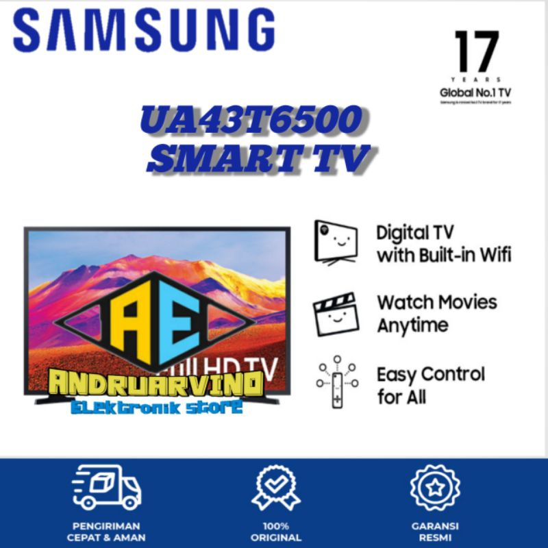 SAMSUNG LED SMART TV 43 INCH - UA43T6500BK DIGITAL SMART TV FULL HD