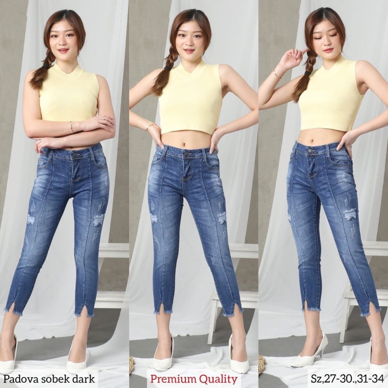 Wizy Celana Jeans 7/8 Celana Jeans Korea Celana Kekinian Up to No 29