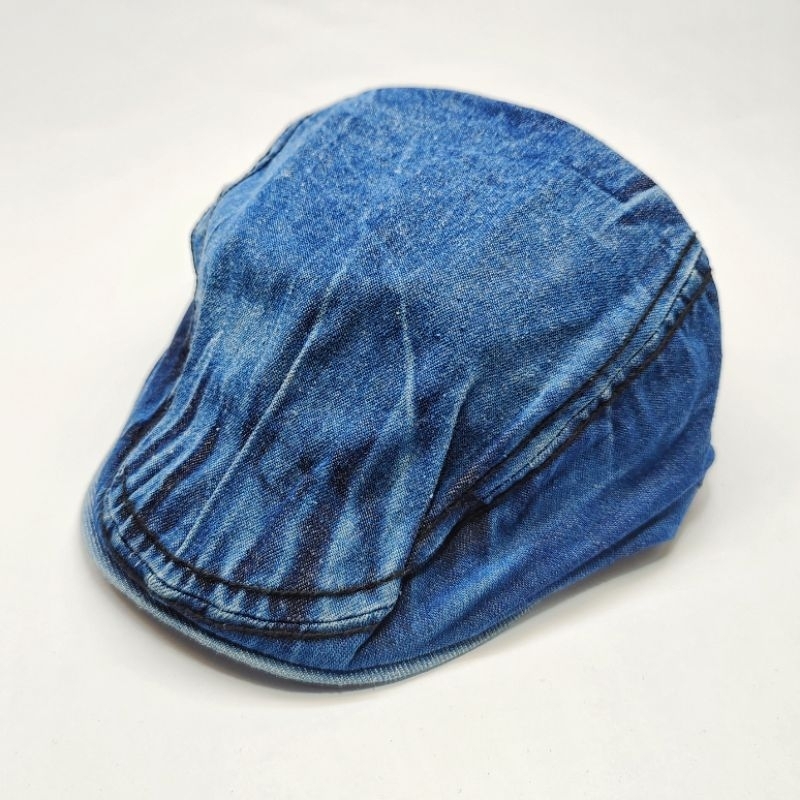 Patino Hay topi flat cap pet topi pelukis topi sutradara topi Jeans topi copet
