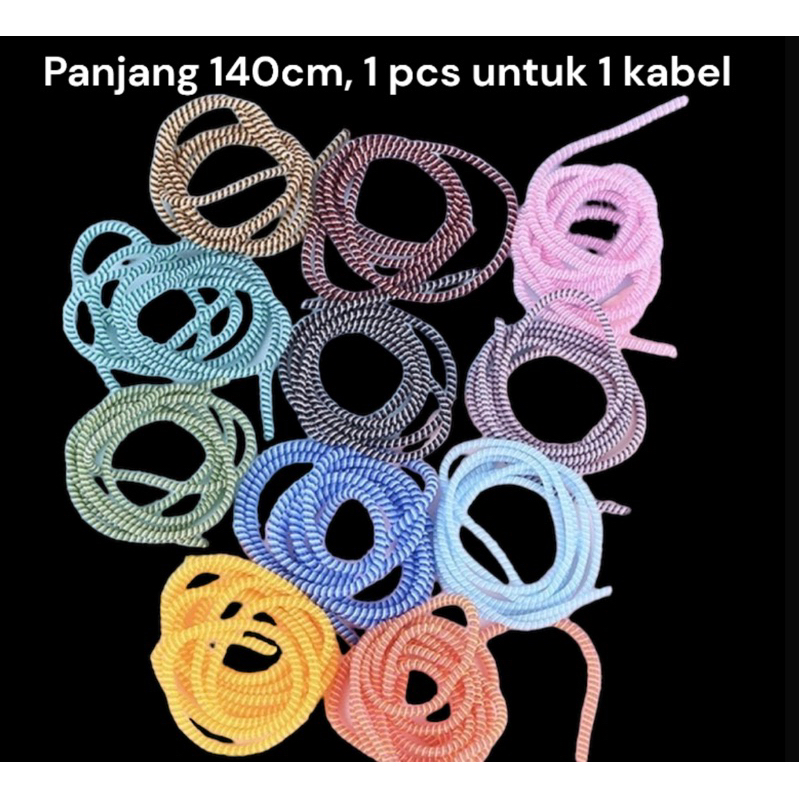 pelindung kabel. spiral kabel. pelilit kabel Pelindung kabel  1.4 M REAL / 1 KABEL CUKUP 1 PCS / PELINDUNG KABEL CHARGER SPIRAL PROTECTOR DATA CABLE 3 WARNA - WARNI