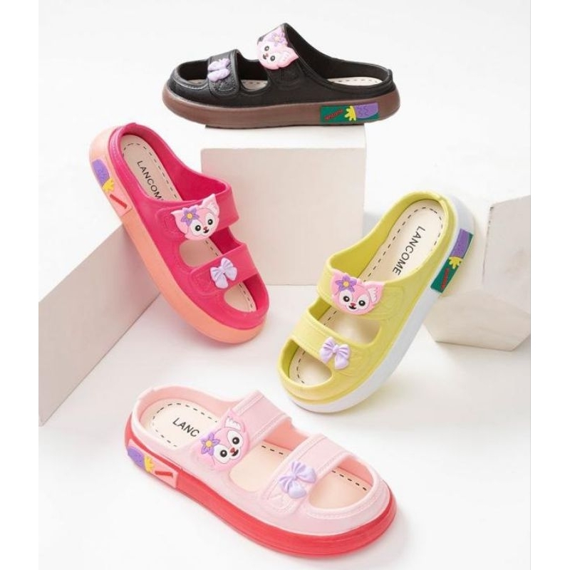 Sandal Selop Anak Perempuan Viral Kekinian Sandal Anak  Cewek Import Sandal Anak Ban Dua Motif Kucing Bear gold Sandal Anak Terbaru Nyaman Trendy