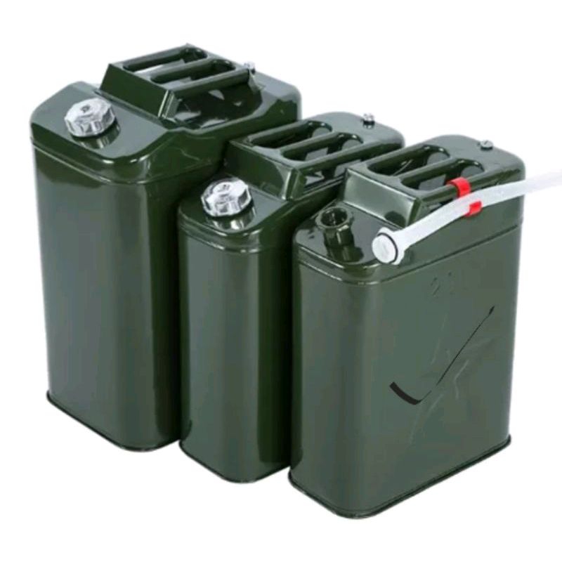 Jerigen besi 20 liter komplit selang bawaan