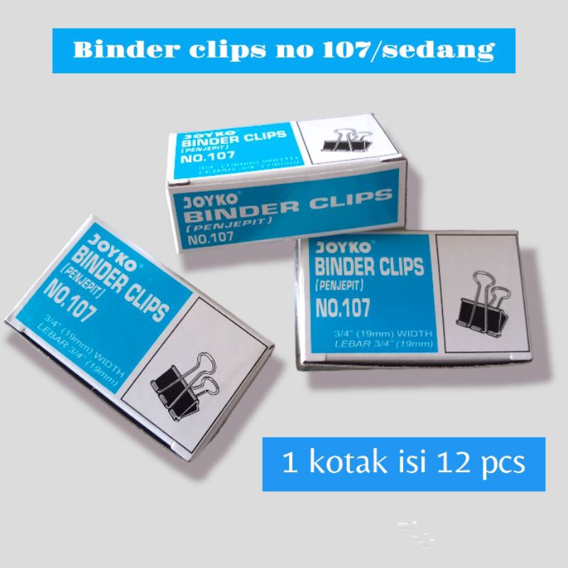 

BINDER CLIPS NO 107 JOYKO/SEDANG