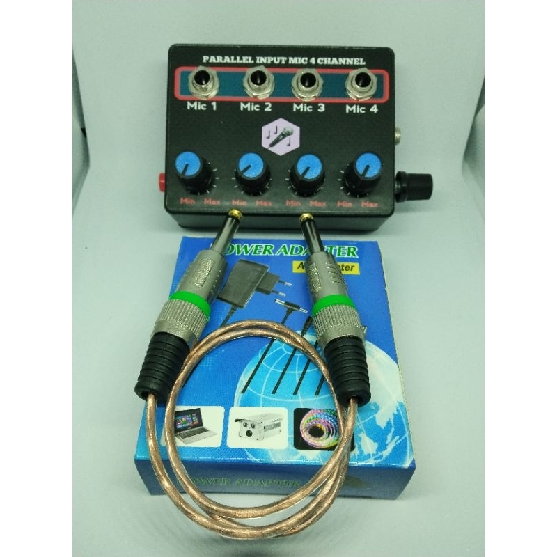 PARALLEL MIC AKTIF DAN PASIF INPUT 4 CHANEL FREE KABEL OUTPUT