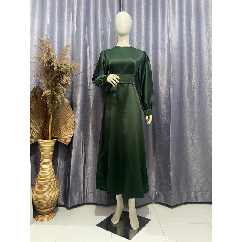 AURA DRESS BY SENURA - DRESS SATIN VELVET PREMIUM - GAMIS SATIN