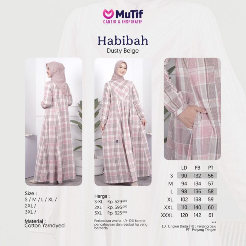 Gamis Mutif Habibah Dusty Beige Habiba