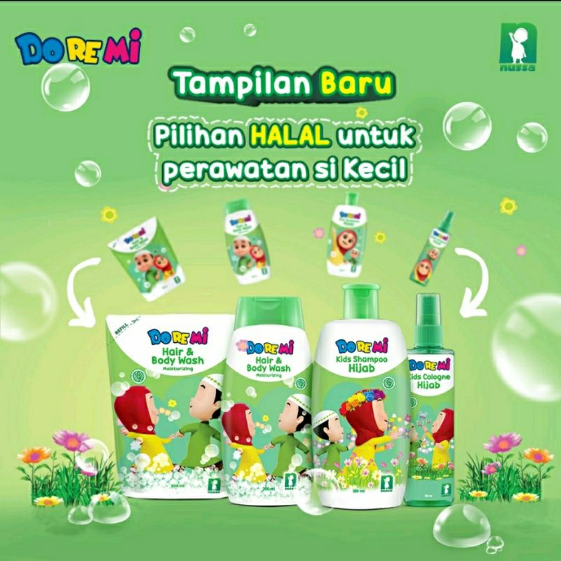 Doremi Nussa Rara Kids Series | Hair&amp;Body Wash | Shampoo Hijab | Cologne Hijab