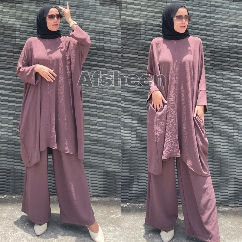 SETELAN ANEMI JUMBO CRINKEL AIRFLOW PREMIUM/ONESET JUMBO OVERSIZE POLOS