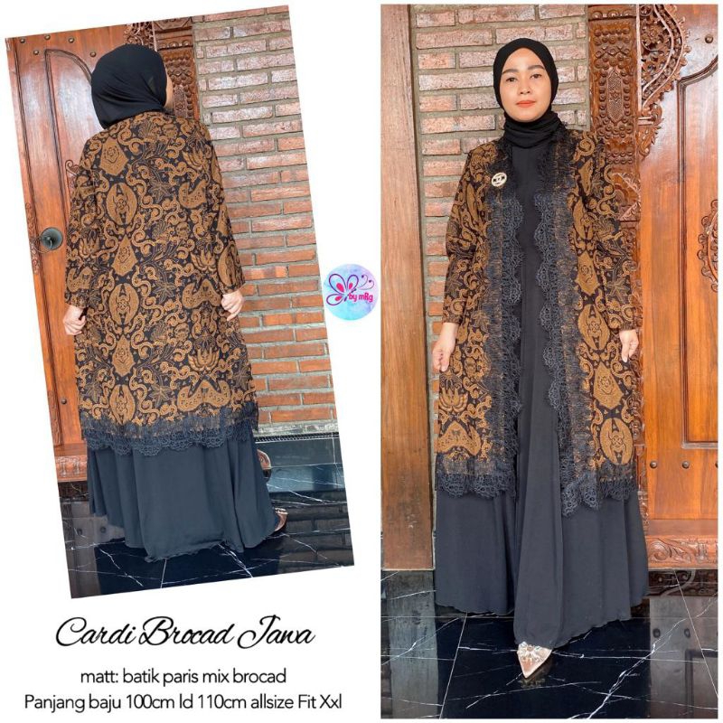 cardi brokat jawa batik solo long cardi batik solo