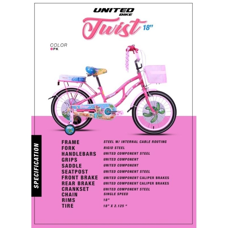 Sepeda Mini Anak United Twist Ban 18 Inch