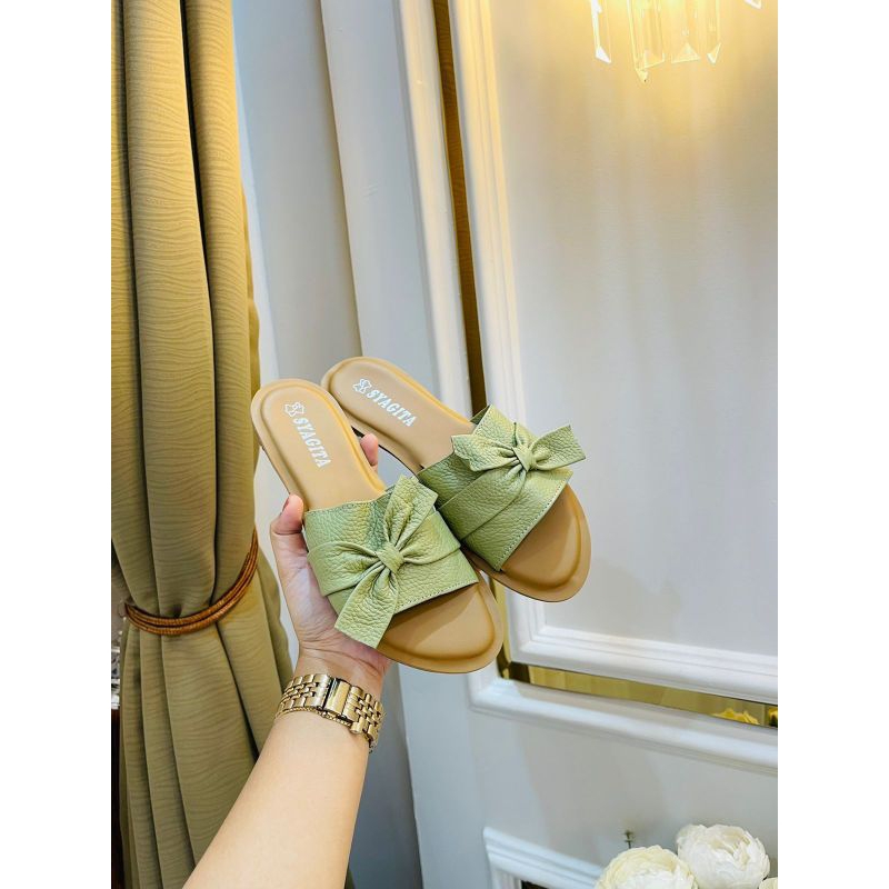 SANDAL KULIT WANITA MODEL KOKOP PITA  PINGGIR - TOKO SYAGITA KULIT ASLI GARUT