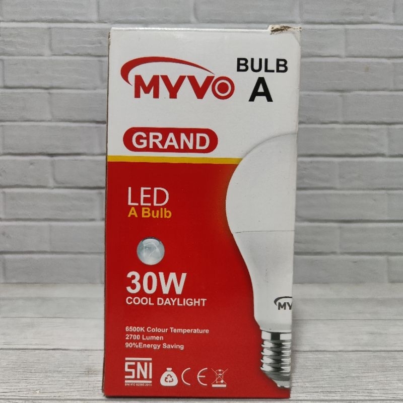 MYVO GRAND LAMPU LED A BULB 30W 30 WATT BOHLAM GARANSI 2 TAHUN