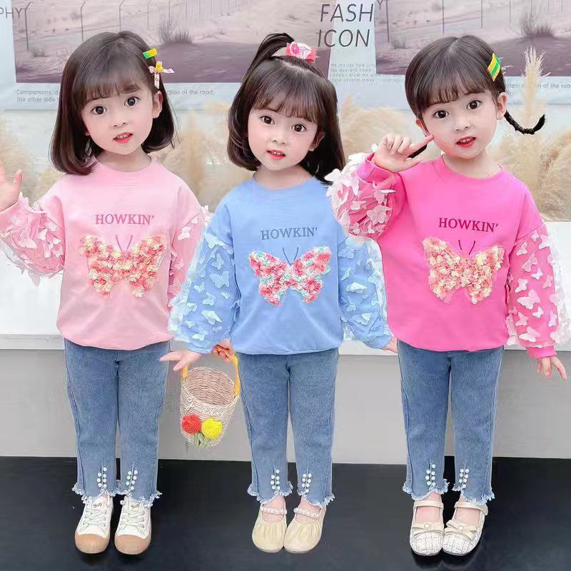 PART 1- SETELAN CELANA JEANS ANAK PEREMPUAN IMPORT 1-5 TAHUN LENGAN PANJANG / SETELAN ANAK CEWEK IMPORT CELANA JEANS CUTBRAY MUTIARA + SWEATER ANGSA