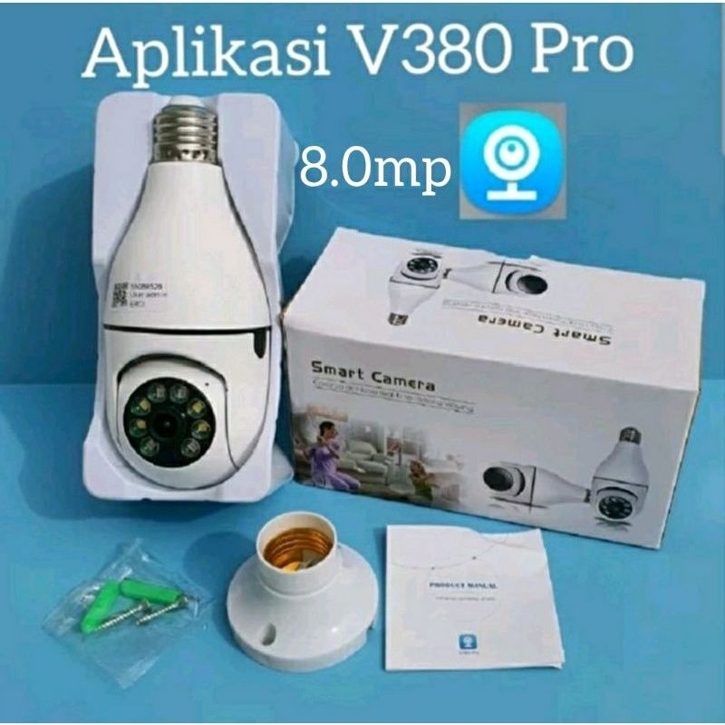 Ip Camera V380 Pro 8MP Full HD Cctv Lampu Ptz Smart Camera Wireless Kamera Bohlam Wifi