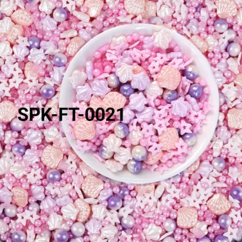 

SPK-FT-0021 SPRINKLE/SPRINKEL/SUGAR BEADS KERANG PINK SOFT
