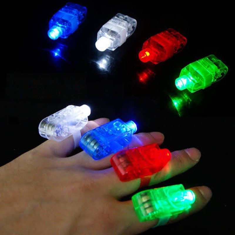 (clashop) Cincin Laser Jari Led Light Finger Party Lampu Belakang Sepeda Pancal Gowes Mainan Anak Edukasi