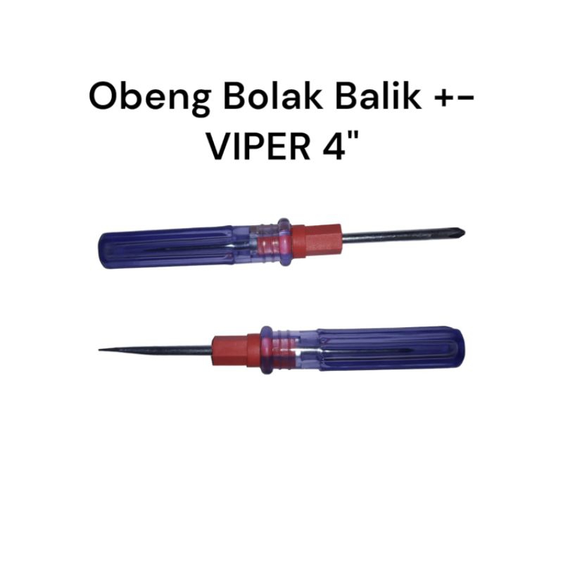 Obeng Bolak Balik Viper 4&quot; Transparan