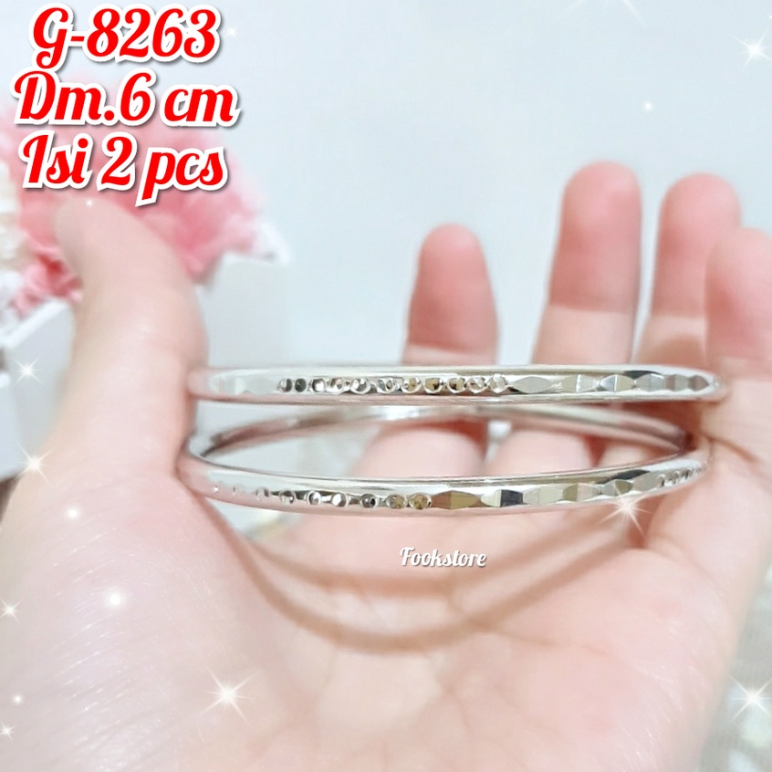 GELANG DEWASA MODEL KERONCONG SILVER ISI 2 PCS/G-8263