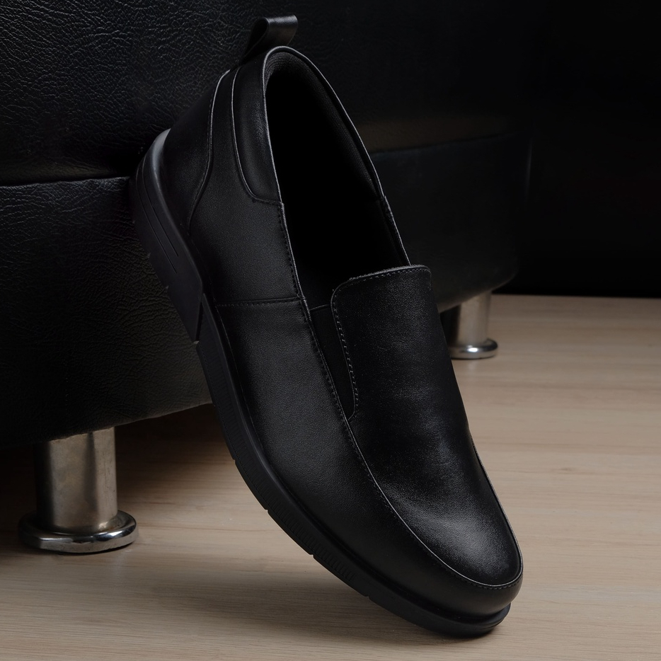 JOBS 2.0 BLACK (Kulit Asli) - Kenzios Original Sepatu Loafers Pria Kulit Sapi Asli Slip On Kasual Klasik Formal Kerja Kuliah Pria Loafer