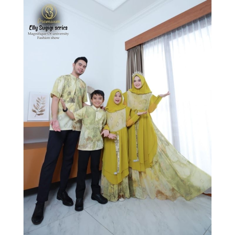 couple family Elly Sugigi series raya ori soekha /gamis shr lengan  motif