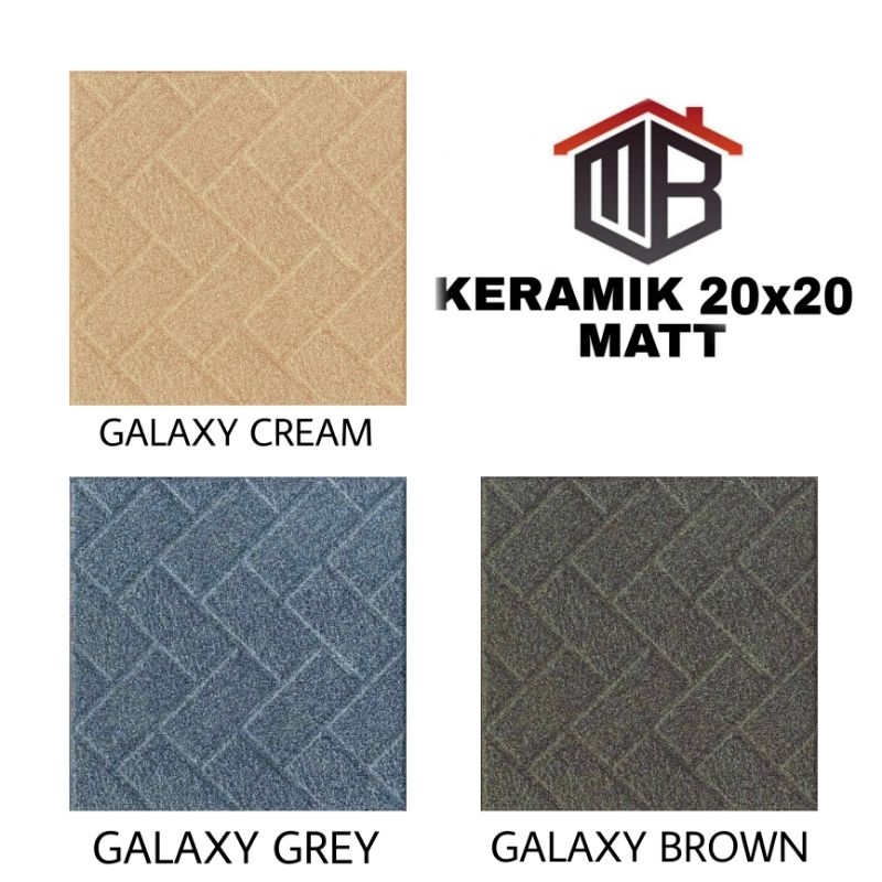 Keramik kamar mandi 20x20 Asia tile galaxy cream, brown, grey kw3