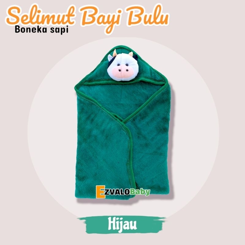 SELIMUT BULU KARAKTER BONEKA SAPI 60cm×60cm