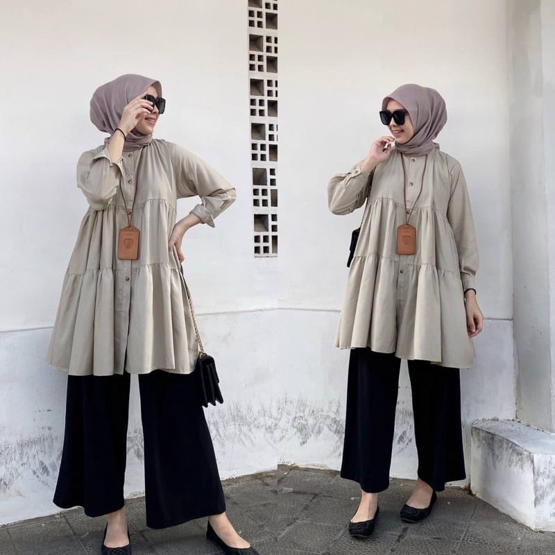 TUNIK ELVARA / TUNIK WANITA CRINKLE / ATASAN MUSLIM WANITA