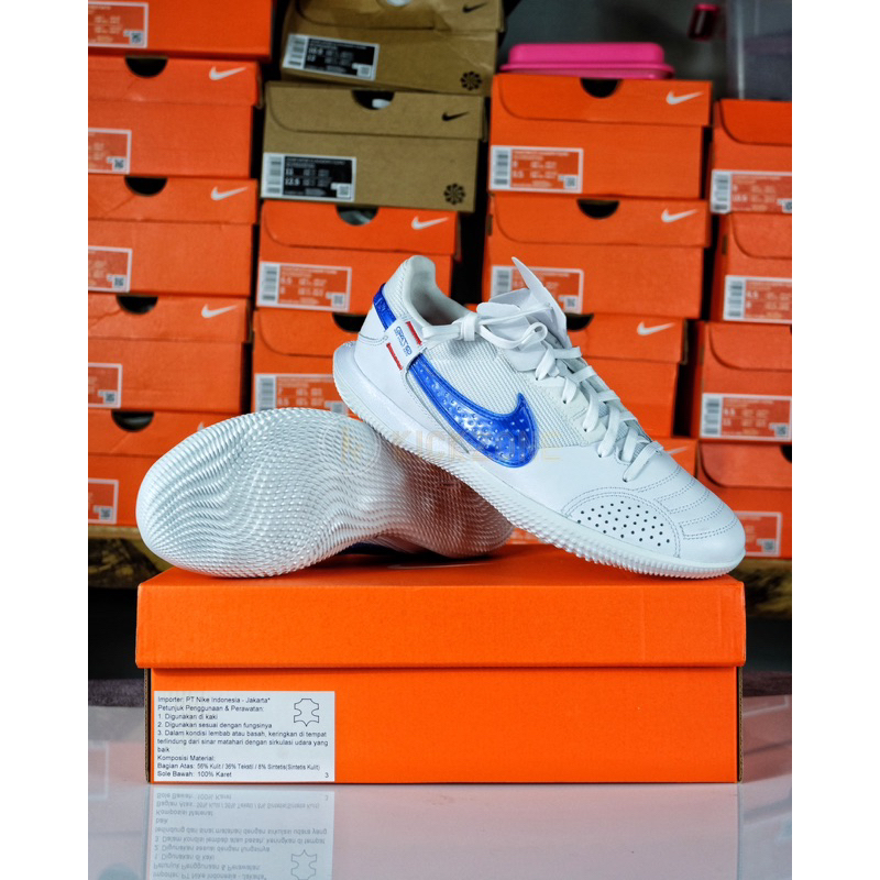 Sepatu Futsal Nike Street Gato - White Blue Original BNIB