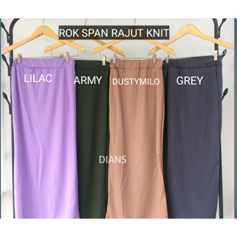 DIANS - Rok Span Knit Rok Span Slim-Fit Bodycon/ Sexy Knit Skirt Muslim Wanita Hitam Bawahan Dewasa