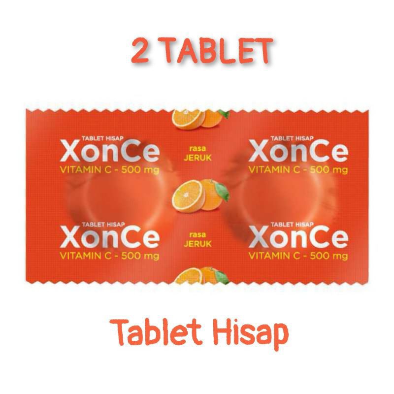 Vitamin Xonce 500mg 2 Tablet Hisap / 1 Strip XONCE VITACIMIN ORENS Rasa Jeruk
