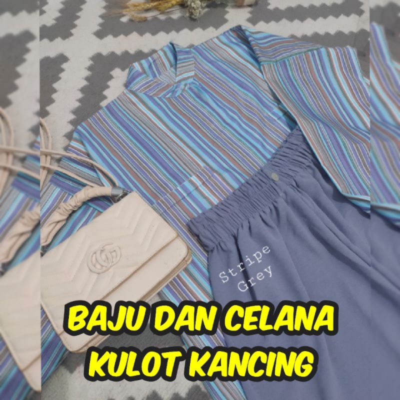 SETELAN CANDY STRIPE TUNIK + KULOT CRINCLE JUMBO PREMIUM ONE SET TUNIK