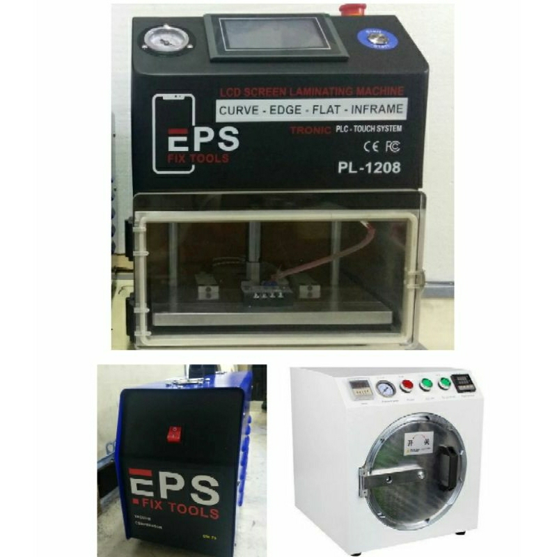 Mesin Vakum Laminating Press LCD Vacuum 12" Hitam + Kompresor Silent + Bubble Remover 12" inch