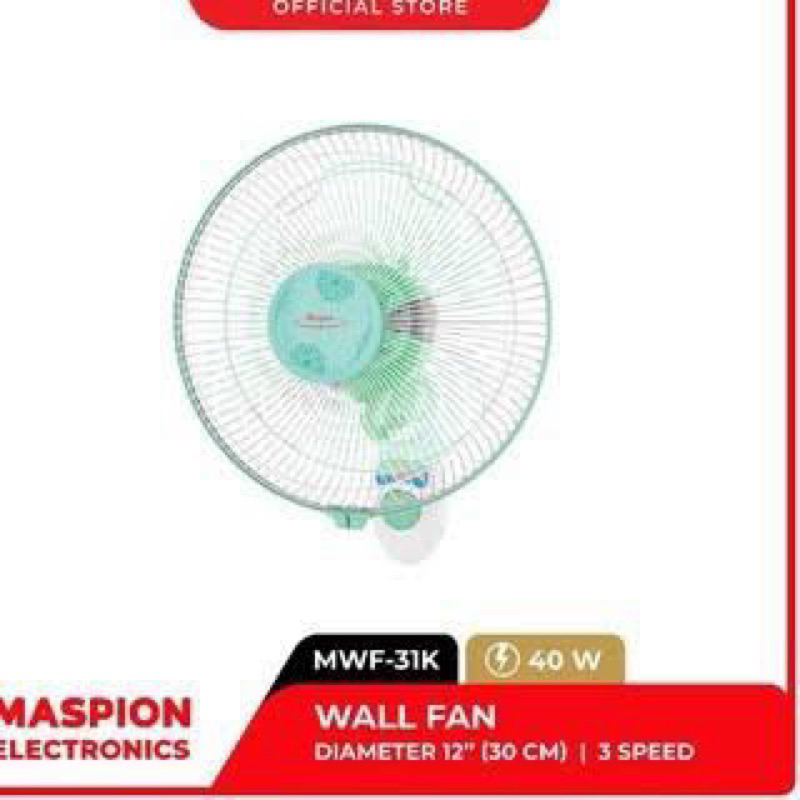 KIPAS DINDING MASPION MWF 3001 RC / Wall Fan Maspion 12 Inch With remote MWF  3001 RC