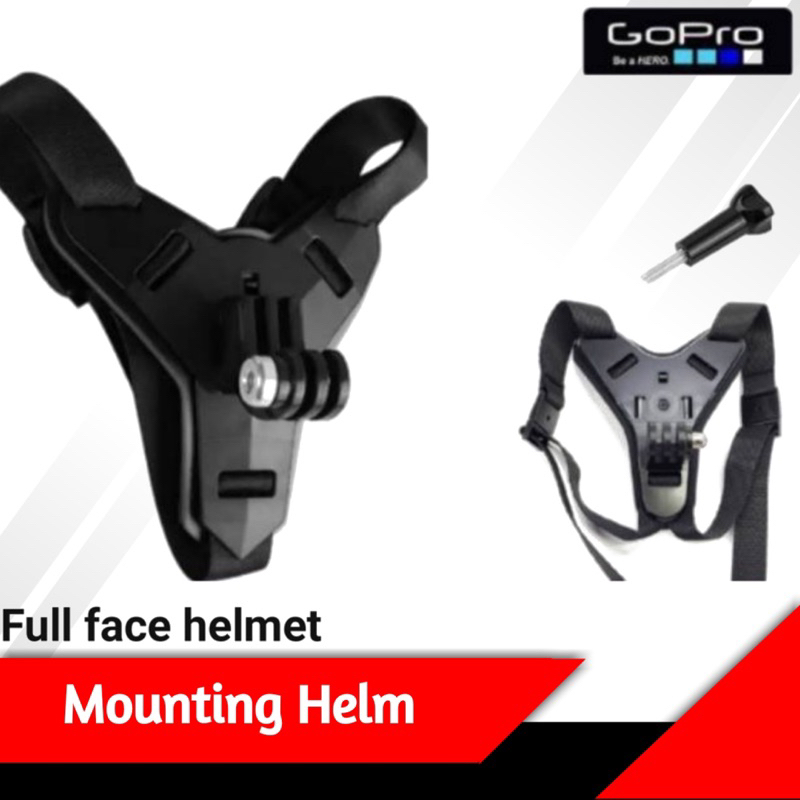 Mounting Helm Versi Strap / chin gopro yi cam bpro yicam