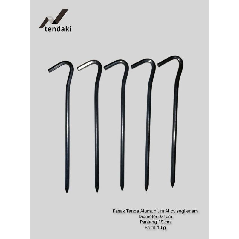 Pasak Alluminium •Pasak tenda camping •Pasak segi enam •Pasak diamond