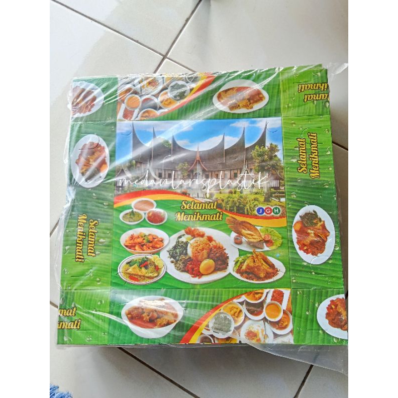 

Kotak Nasi Dus Corak Padang Minang Dus 20x20 cm Box Makan Paper Kertas Motif