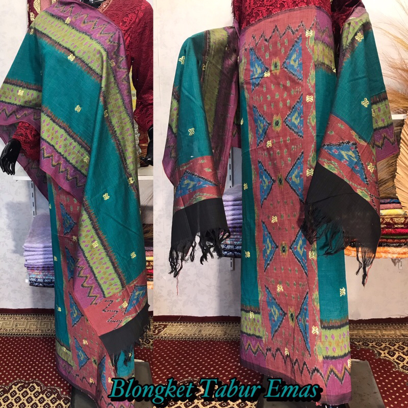 Blongket Tabur Emas-Asli Tenun Tangan Palembang