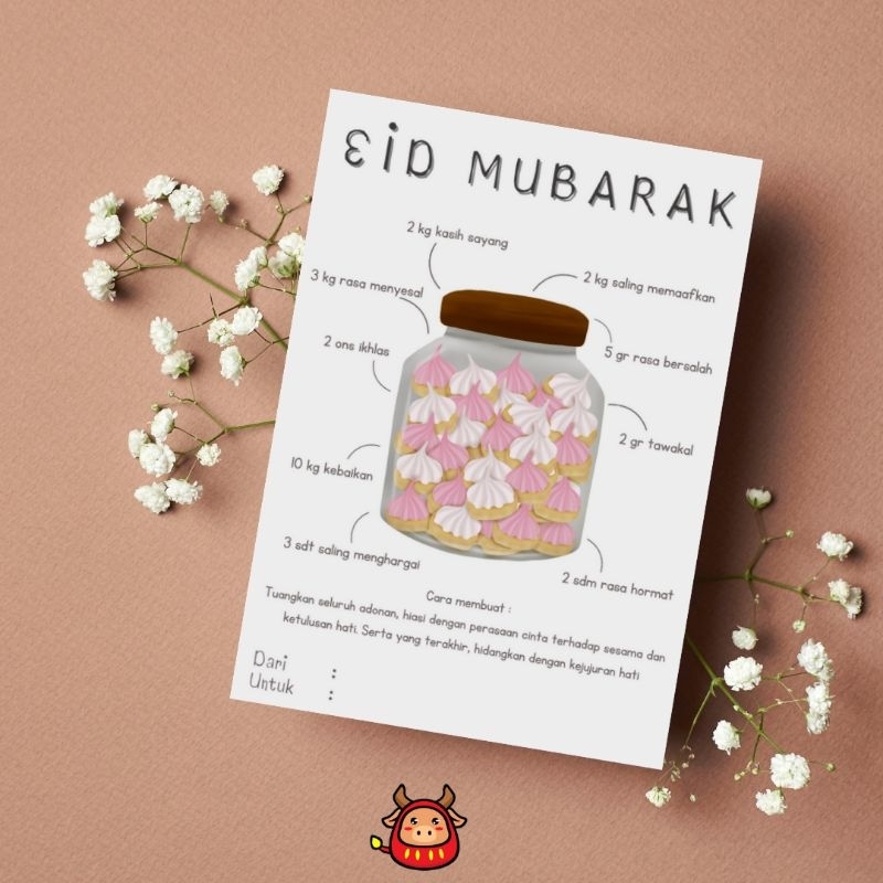 Kartu ucapan Lebaran Greeting Card Eid mubarak Hari Raya Idul Fitri Kartu Ucapan Idul Fitri Desain Lucu Unik Desain terbaru